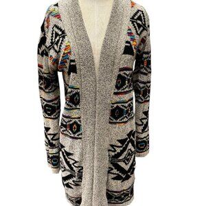 Northern Angel Women’s Tribal Aztec Open Front Cardigan Sweater – Size M (Estima